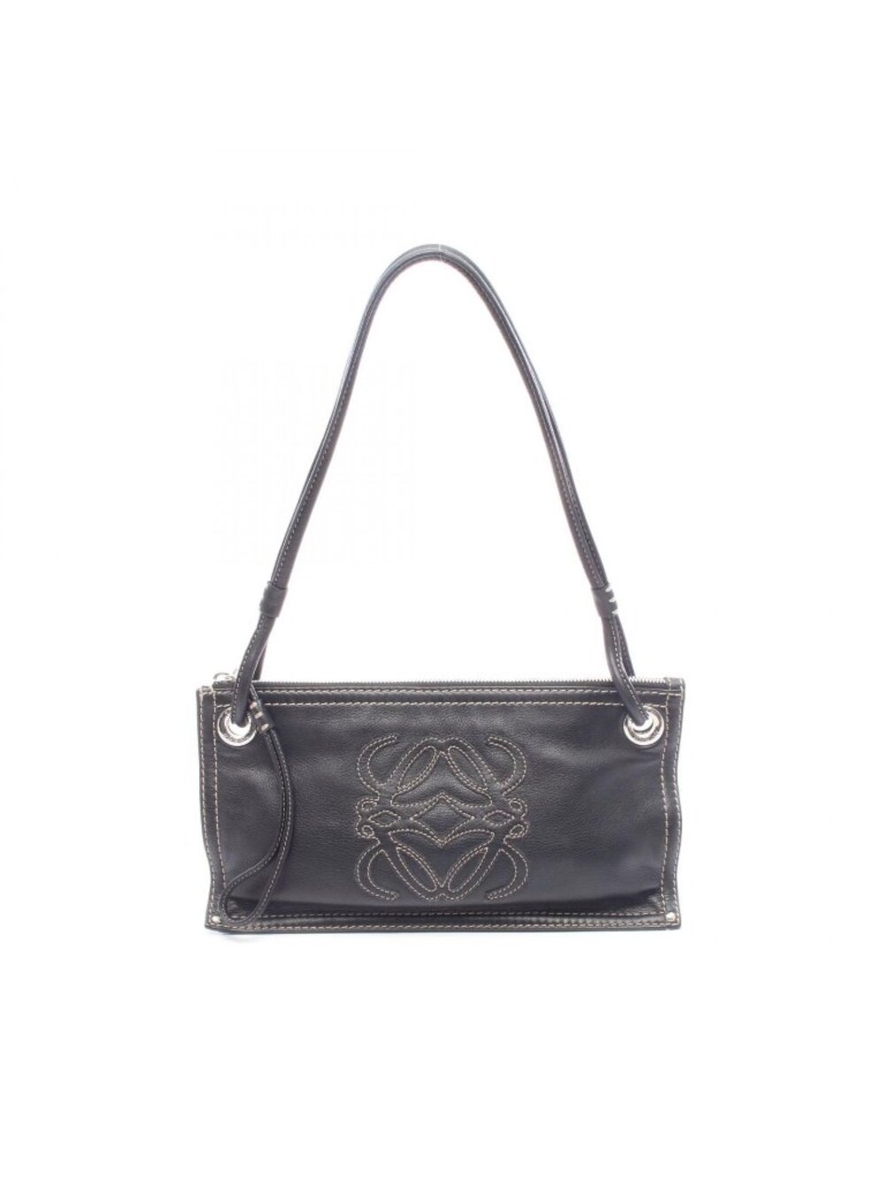 Loewe Shoulder Bag Anagram Black Leather